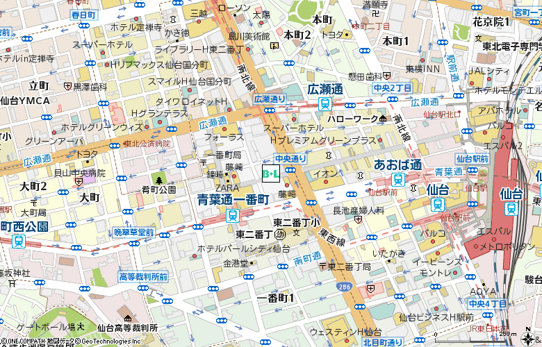 眼鏡市場仙台一番町店(03013)付近の地図